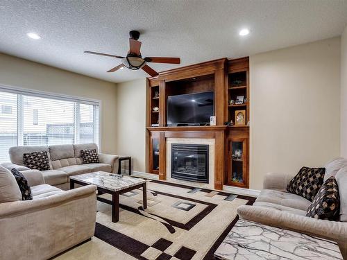 1519 68 Street, Edmonton, AB - Indoor Photo Showing Living Room With Fireplace