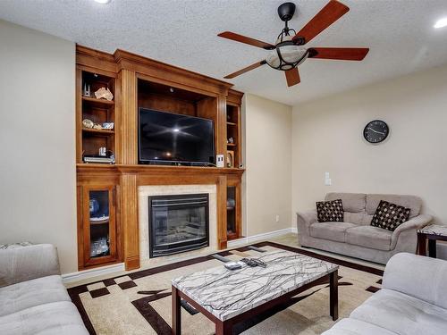 1519 68 Street, Edmonton, AB - Indoor Photo Showing Living Room With Fireplace