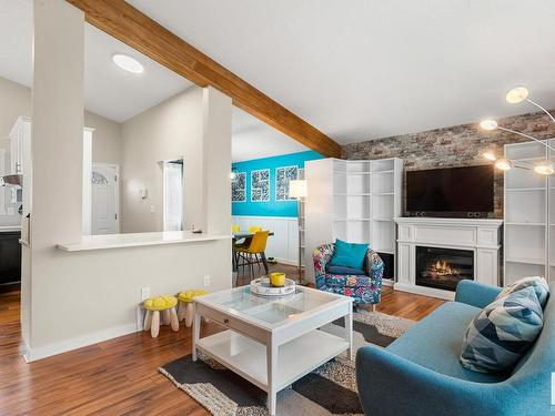 13532 78 Street, Edmonton, AB - Indoor Photo Showing Living Room With Fireplace