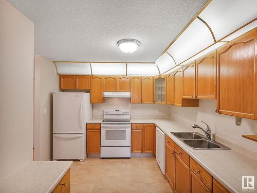 409 17519 98A Avenue, Edmonton, AB - Indoor Photo Showing Kitchen With Double Sink