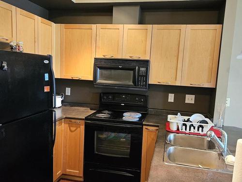 1-415 4245 139 Avenue Nw, Edmonton, AB - Indoor Photo Showing Kitchen With Double Sink