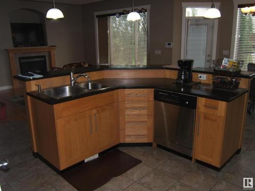 26 Whitetail Crescent, Mundare, AB - Indoor Photo Showing Kitchen With Double Sink