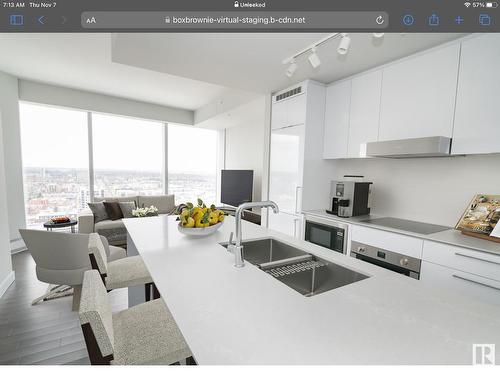 Edmonton, AB - Indoor Photo Showing Kitchen With Double Sink