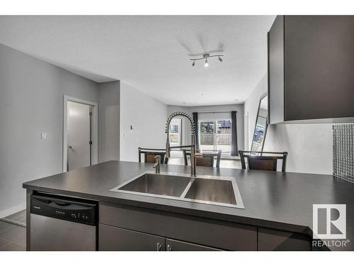 106 10611 117 Street, Edmonton, AB - Indoor Photo Showing Kitchen With Double Sink