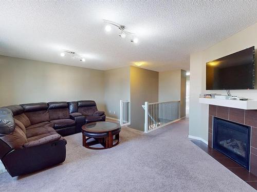 1651 28 Street, Edmonton, AB - Indoor Photo Showing Living Room With Fireplace