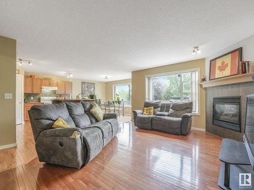 14612 137 Street, Edmonton, AB - Indoor Photo Showing Living Room With Fireplace