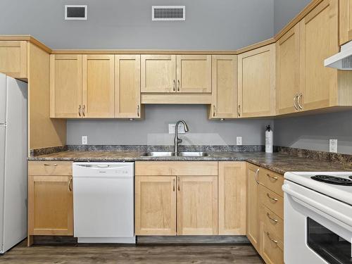 403 10106 105 Street, Edmonton, AB - Indoor Photo Showing Kitchen With Double Sink