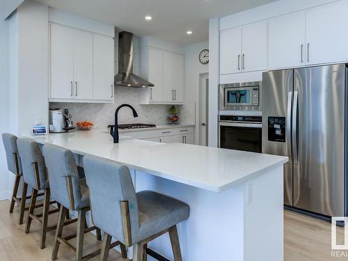 11 Evermore Crescent, St. Albert, AB - Indoor Photo Showing Kitchen With Stainless Steel Kitchen With Upgraded Kitchen