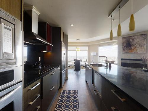 1804 10388 105 Street, Edmonton, AB - Indoor Photo Showing Kitchen With Stainless Steel Kitchen With Upgraded Kitchen