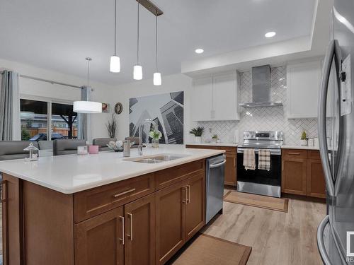 540 Eagleson Wynd, Edmonton, AB - Indoor Photo Showing Kitchen With Stainless Steel Kitchen With Double Sink With Upgraded Kitchen