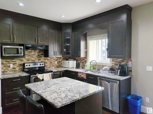 16719 54 Street, Edmonton, AB - Indoor Photo Showing Kitchen With Stainless Steel Kitchen With Upgraded Kitchen