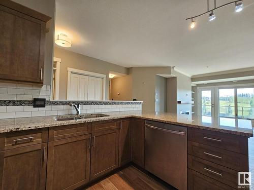 306 5201 Brougham Drive, Drayton Valley, AB - Indoor Photo Showing Kitchen With Double Sink