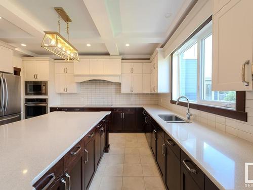 648 180 Street, Edmonton, AB - Indoor Photo Showing Kitchen With Stainless Steel Kitchen With Double Sink With Upgraded Kitchen