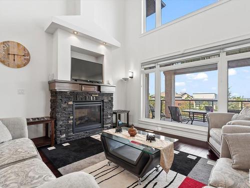 3813 Macneil Heath, Edmonton, AB - Indoor Photo Showing Living Room With Fireplace