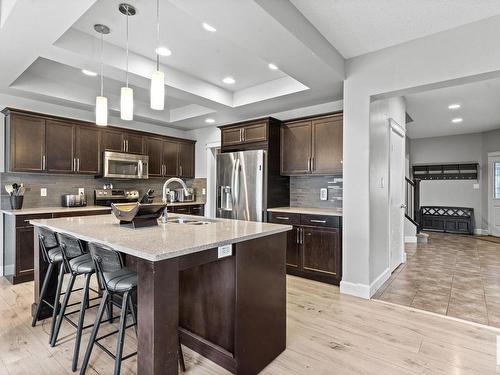 17208 78 Street, Edmonton, AB - Indoor Photo Showing Kitchen With Stainless Steel Kitchen With Double Sink With Upgraded Kitchen