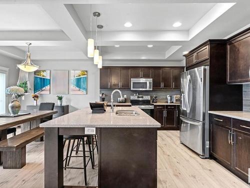 17208 78 Street, Edmonton, AB - Indoor Photo Showing Kitchen With Stainless Steel Kitchen With Upgraded Kitchen