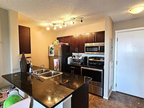 415 3207 James Mowatt Trail, Edmonton, AB - Indoor Photo Showing Kitchen With Stainless Steel Kitchen With Double Sink