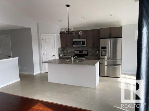 7315 Creighton Close, Edmonton, AB - Indoor Photo Showing Kitchen With Double Sink With Upgraded Kitchen