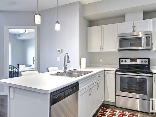 409 5029 Edgemont Boulevard, Edmonton, AB - Indoor Photo Showing Kitchen With Stainless Steel Kitchen With Double Sink With Upgraded Kitchen