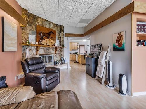 20415 Quadrant Avenue Sw, Edmonton, AB - Indoor Photo Showing Living Room With Fireplace