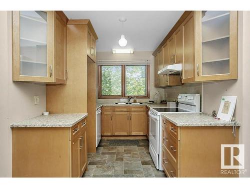 9801 92 Avenue Nw, Edmonton, AB - Indoor Photo Showing Kitchen With Double Sink