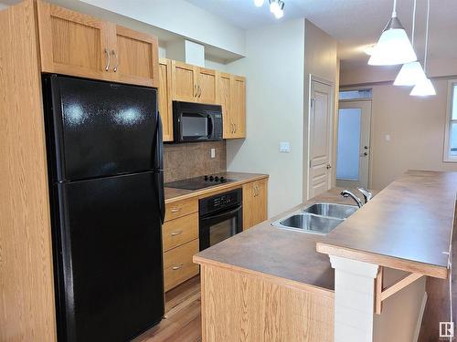 515 10503 98 Avenue, Edmonton, AB - Indoor Photo Showing Kitchen With Double Sink