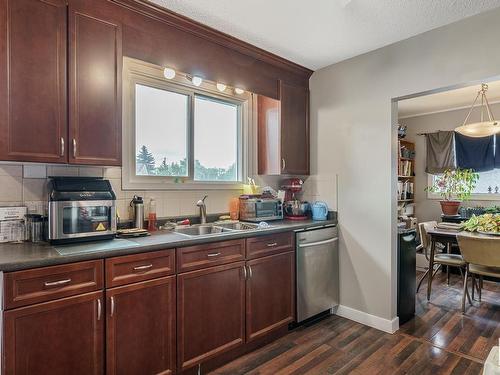 2A St Vital Avenue, St. Albert, AB - Indoor Photo Showing Kitchen With Double Sink