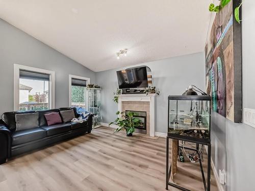 1367 117, Edmonton, AB - Indoor Photo Showing Living Room With Fireplace