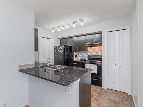 414 5390 Chappelle Road, Edmonton, AB - Indoor Photo Showing Kitchen With Double Sink