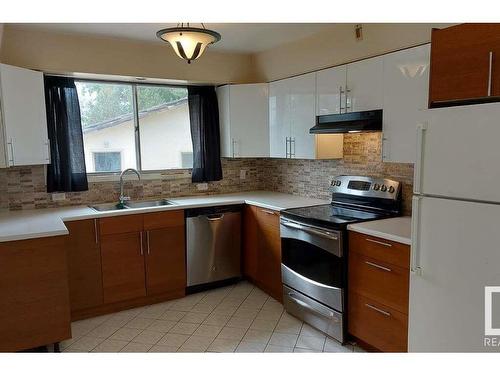 8714 160 Street, Edmonton, AB - Indoor Photo Showing Kitchen With Double Sink