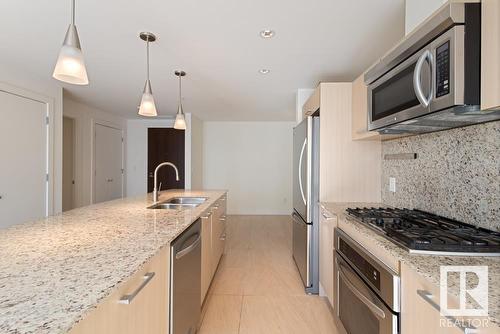 414 2606 109 Street, Edmonton, AB - Indoor Photo Showing Kitchen With Double Sink With Upgraded Kitchen