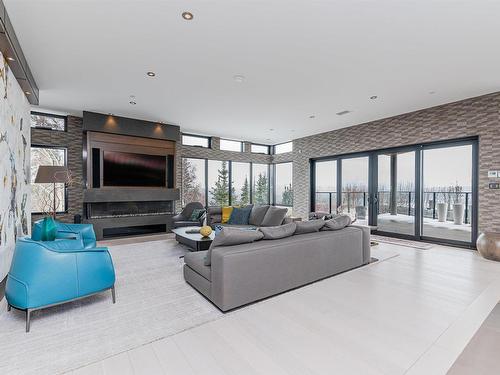 13804 Valleyview Drive, Edmonton, AB - Indoor Photo Showing Living Room With Fireplace