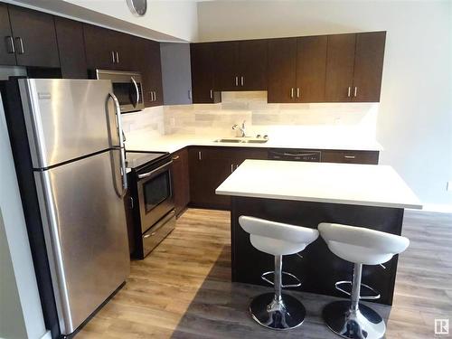 108 10518 113 Street, Edmonton, AB - Indoor Photo Showing Kitchen With Stainless Steel Kitchen With Upgraded Kitchen