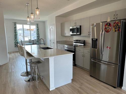 18007 71 Street, Edmonton, AB - Indoor Photo Showing Kitchen With Stainless Steel Kitchen With Upgraded Kitchen