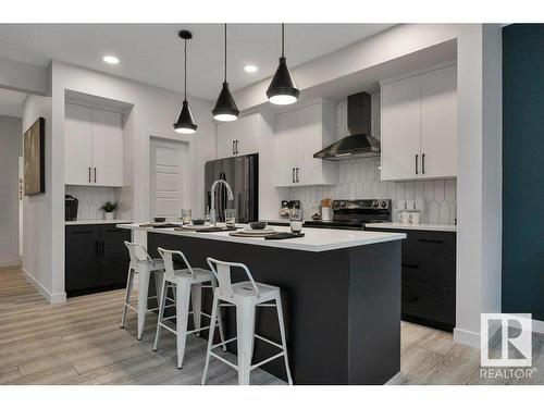 532 Bluff Lane, Leduc, AB - Indoor Photo Showing Kitchen With Double Sink With Upgraded Kitchen