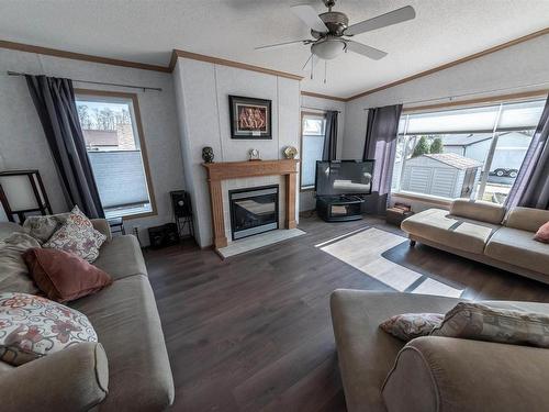 4916 56 Street, Rural Lac Ste. Anne County, AB - Indoor Photo Showing Living Room With Fireplace