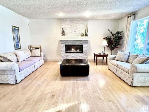 959 Lamb Crescent, Edmonton, AB - Indoor Photo Showing Living Room With Fireplace