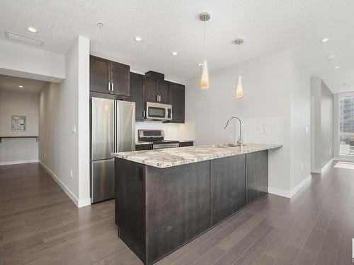 708 10238 103 Street, Edmonton, AB - Indoor Photo Showing Kitchen With Stainless Steel Kitchen With Upgraded Kitchen