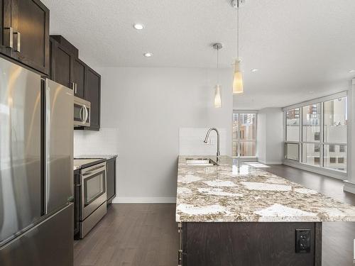 708 10238 103 Street, Edmonton, AB - Indoor Photo Showing Kitchen With Stainless Steel Kitchen With Upgraded Kitchen