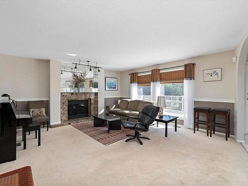 253 Heagle Crescent, Edmonton, AB - Indoor Photo Showing Living Room With Fireplace