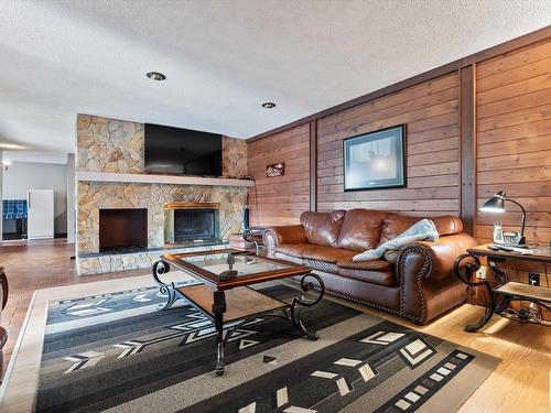 13436 115 Street Nw, Edmonton, AB - Indoor Photo Showing Living Room With Fireplace