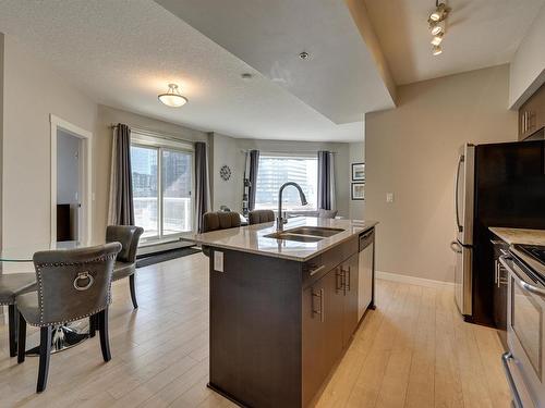 1006 10226- 104 Street Nw, Edmonton, AB - Indoor Photo Showing Kitchen With Double Sink