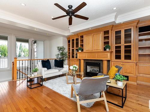 237 Tory Crescent, Edmonton, AB - Indoor Photo Showing Living Room With Fireplace