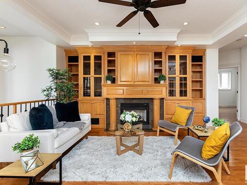 237 Tory Crescent, Edmonton, AB - Indoor Photo Showing Living Room With Fireplace