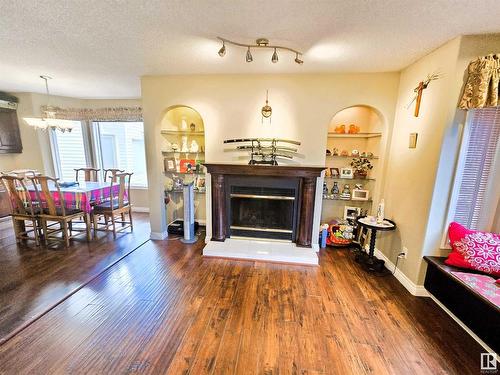 212 Ferguson Place, Edmonton, AB - Indoor Photo Showing Living Room With Fireplace