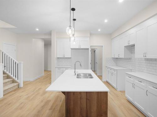 1615 11 Avenue, Edmonton, AB - Indoor Photo Showing Kitchen With Double Sink With Upgraded Kitchen