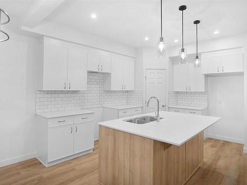 1233 16A Avenue, Edmonton, AB - Indoor Photo Showing Kitchen With Double Sink With Upgraded Kitchen