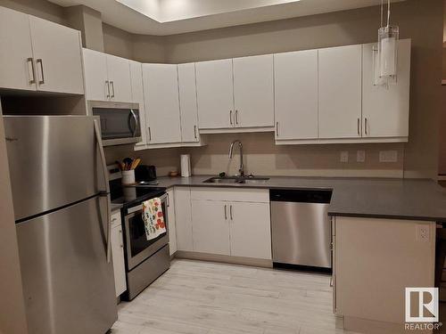 103 10006 83 Avenue, Edmonton, AB - Indoor Photo Showing Kitchen With Double Sink