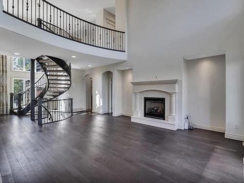 4409 Kennedy Cove, Edmonton, AB - Indoor Photo Showing Living Room With Fireplace