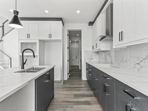 4723 168 Avenue, Edmonton, AB - Indoor Photo Showing Kitchen With Double Sink